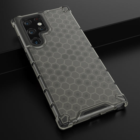 For Samsung Galaxy S22 Ultra 5G Honeycomb PC + TPU Phone Case(Black) by buy2fix