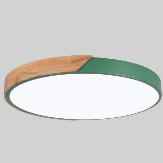 Wood Macaron LED Round Ceiling Lamp, Stepless Dimming, Size:30cm(Green) by buy2fix