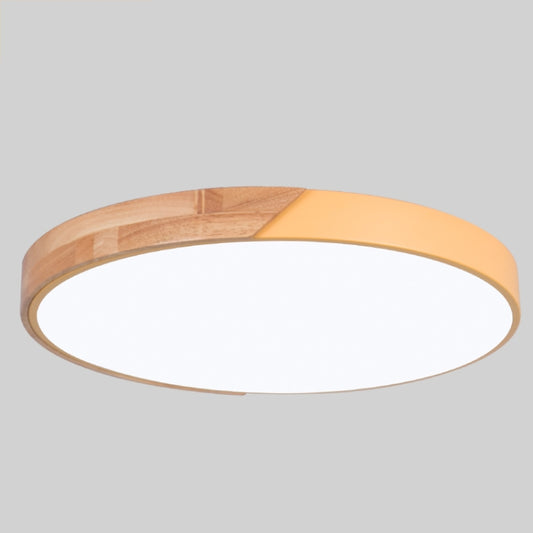 Wood Macaron LED Round Ceiling Lamp, Stepless Dimming, Size:40cm(Yellow) by buy2fix