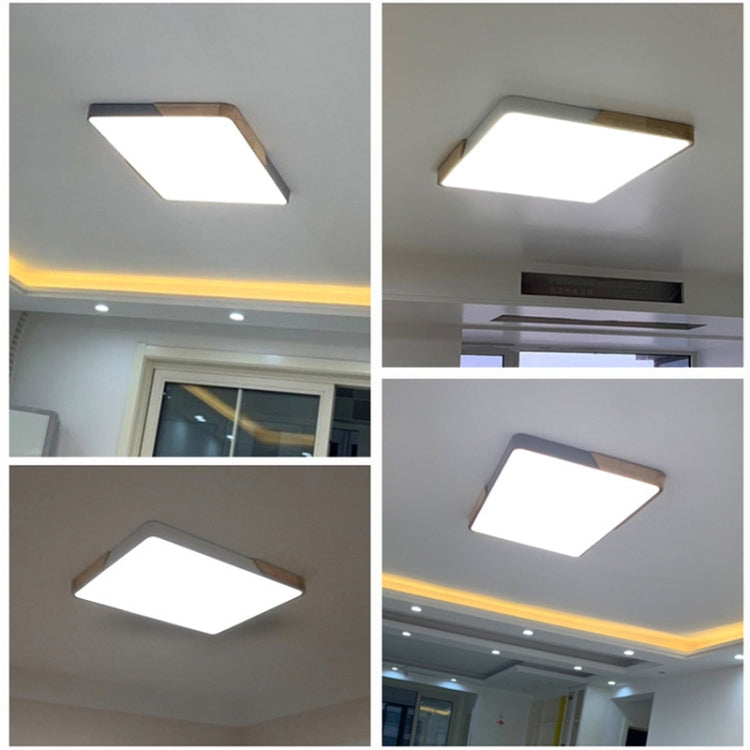 Wood Macaron LED Square Ceiling Lamp, Stepless Dimming, Size:30cm(Yellow) by buy2fix