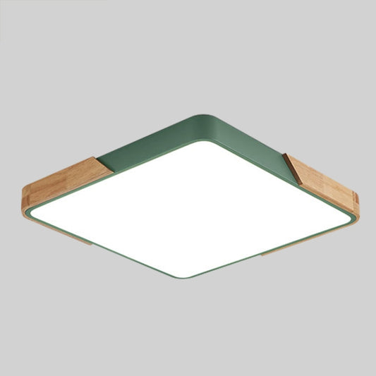 Wood Macaron LED Square Ceiling Lamp, Stepless Dimming, Size:50cm(Green) by buy2fix