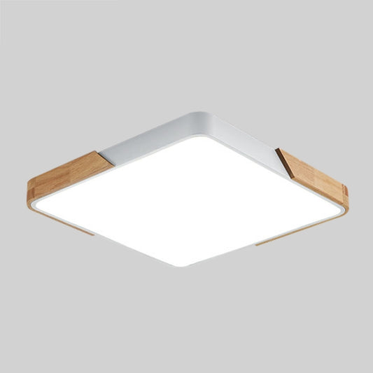 Wood Macaron LED Square Ceiling Lamp, Stepless Dimming, Size:60cm(White) by buy2fix