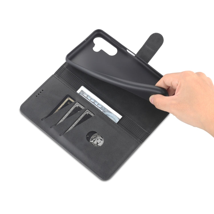 For Samsung Galaxy A13 5G AZNS Skin Feel Calf Texture Horizontal Flip Leather Phone Case(Black) by AZNS