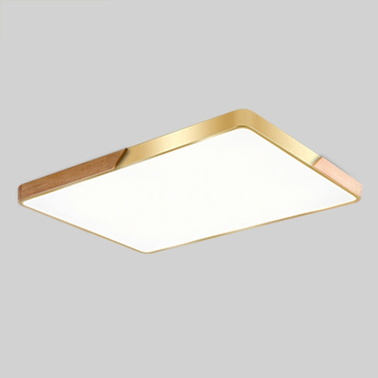 Wood Macaron LED Rectangle Ceiling Lamp, Stepless Dimming, Size:110x70cm(Gold) by buy2fix