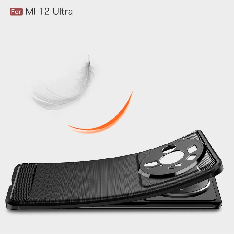 For Xiaomi Mi 12 Ultra 5G Brushed Texture Carbon Fiber TPU Phone Case(Black) by GKK