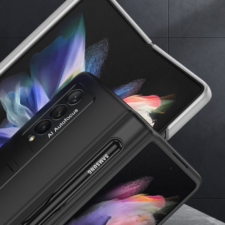 For Samsung Galaxy Z Fold3 5G GKK Magnetic Full Coverage Phone Flip Case with Pen Slot(Grey) by GKK