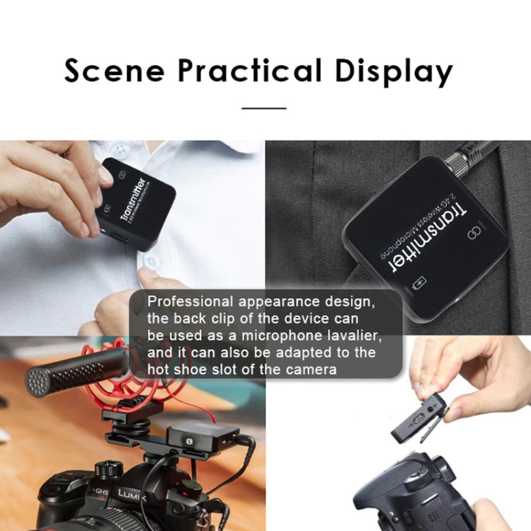 AY123 2.4G Wireless Lavalier Microphone with Digital Display(Black) by buy2fix