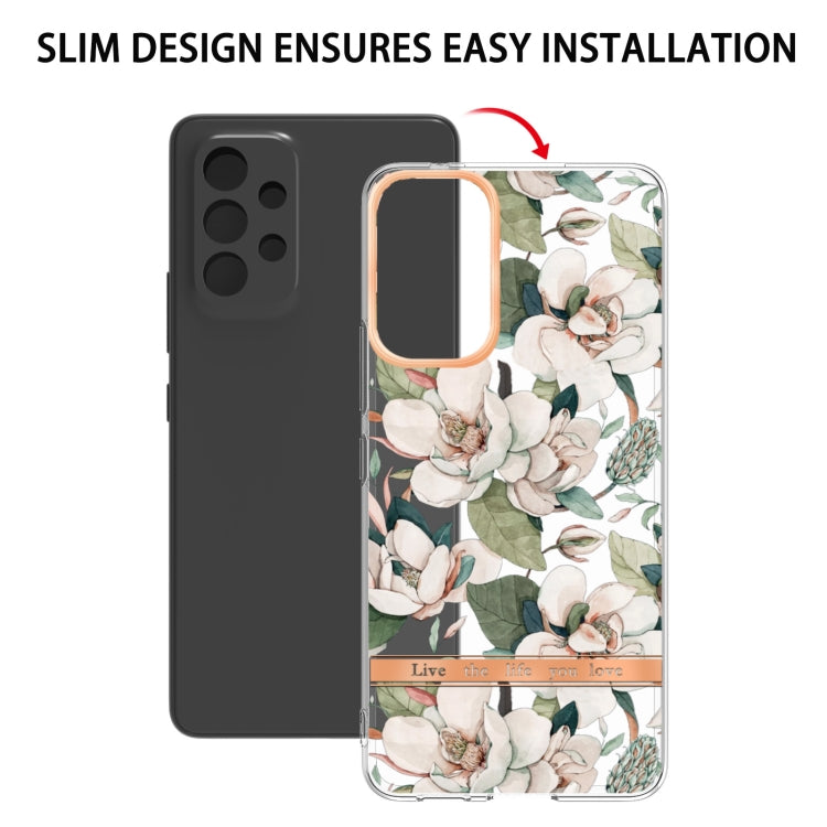 For Samsung Galaxy A53 5G Flowers and Plants Series IMD TPU Phone Case(Green Gardenia) by buy2fix