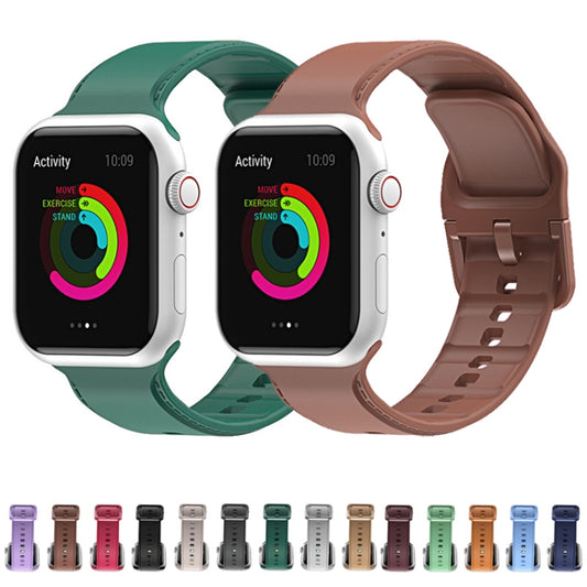 Silicone Watch Band For Apple Watch Series 9&8&7 41mm / SE 3&SE 2&6&SE&5&4 40mm / 3&2&1 38mm(White) by buy2fix