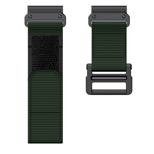 For Garmin Fenix 6X / 5X 26mm Hook And Loop Fastener Nylon Watch Band(Army Green) by buy2fix