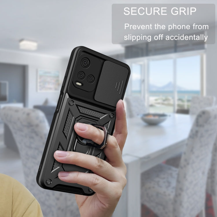 For vivo Y21s Sliding Camera Cover TPU+PC Phone Case(Red) by buy2fix