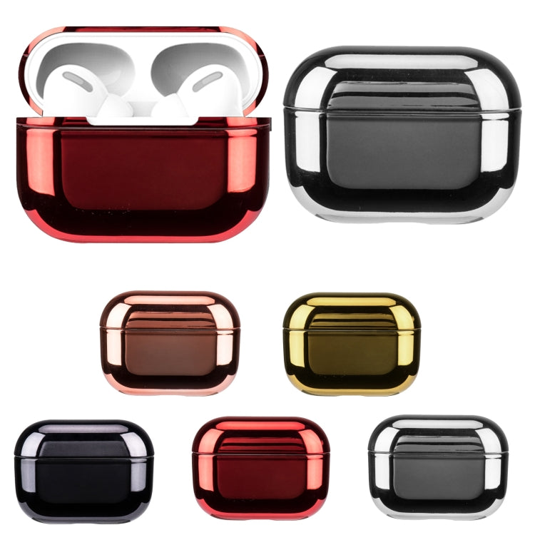 For AirPods Pro Electroplated PC Earphones Shockproof Protective Case(Gold) by buy2fix