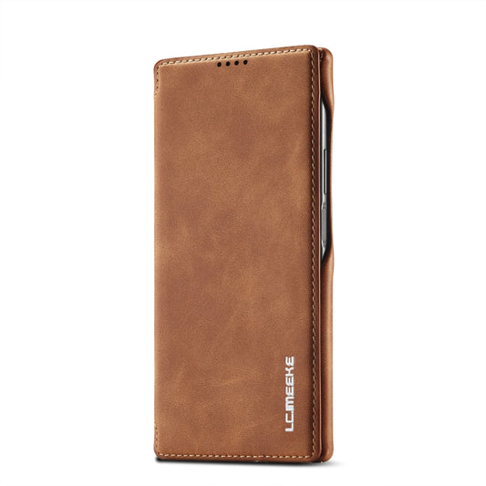 For Samsung Galaxy S22 Ultra 5G LC.IMEEKE Hon Ancient Series Horizontal Flip Leather Phone Case(Brown) by LC.IMEEKE