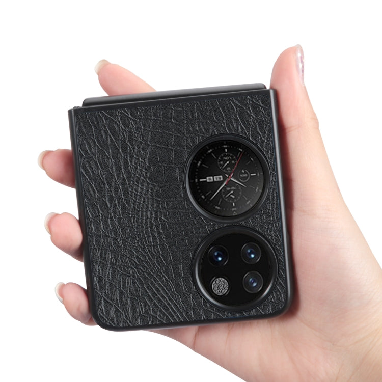 For Huawei P50 Pocket Crocodile Texture Folding Phone Case(Black) by buy2fix