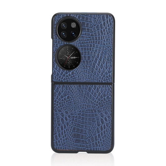 For Huawei P50 Pocket Crocodile Texture Folding Phone Case(Blue) by buy2fix