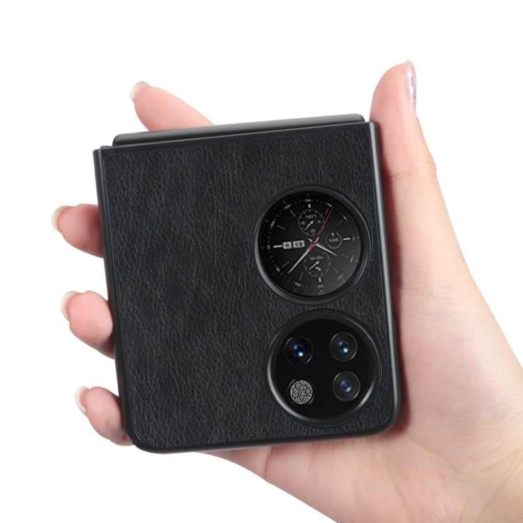 For Huawei P50 Pocket Lychee Texture Folding Phone Case(Black) by buy2fix