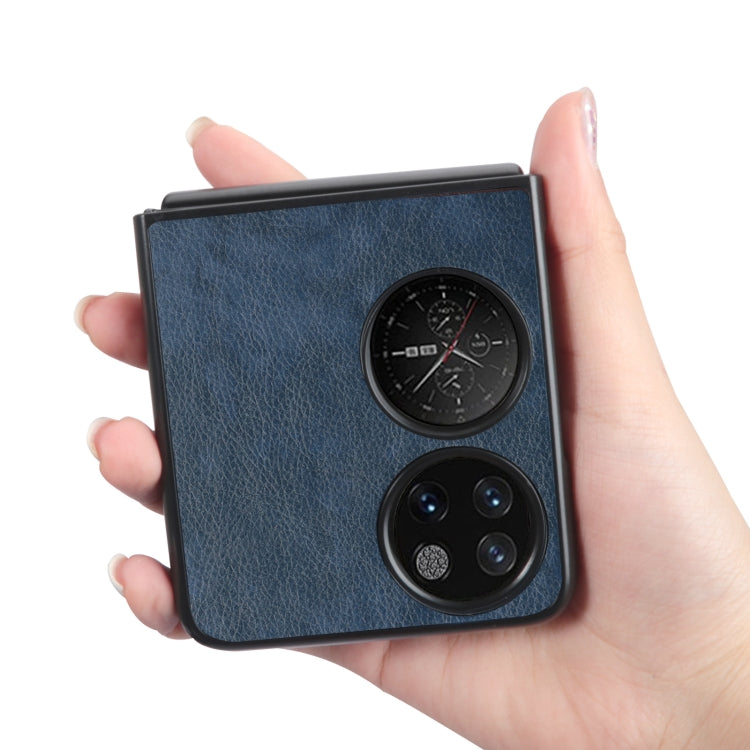 For Huawei P50 Pocket Lychee Texture Folding Phone Case(Blue) by buy2fix