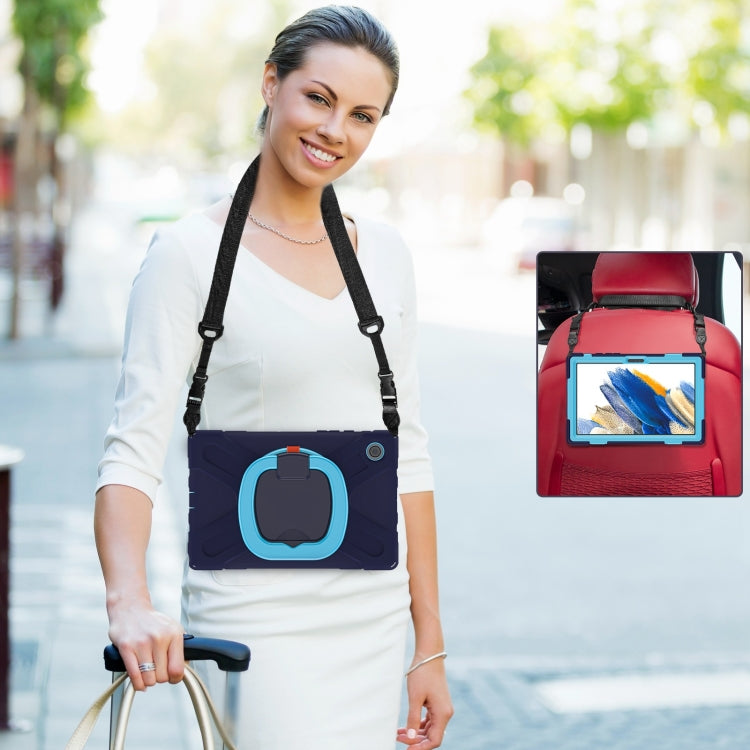 For Samsung Galaxy Tab A8 10.5 2021 Silicone + PC Tablet Case(Navy Blue + Blue) by buy2fix