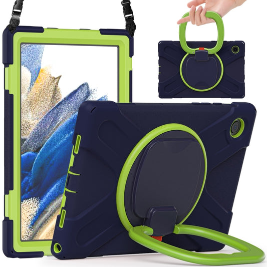 For Samsung Galaxy Tab A8 10.5 2021 Silicone + PC Tablet Case(Navy Blue + Lime) by buy2fix