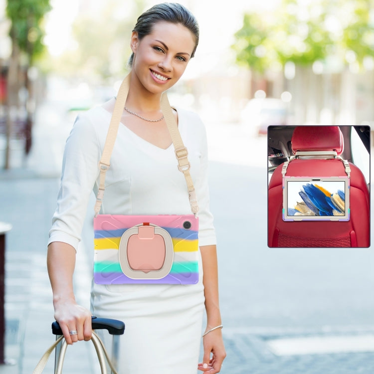 For Samsung Galaxy Tab A8 10.5 2021 Silicone + PC Tablet Case(Colorful Pink) by buy2fix