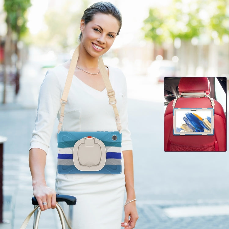 For Samsung Galaxy Tab A8 10.5 2021 Silicone + PC Tablet Case(Colorful Blue) by buy2fix