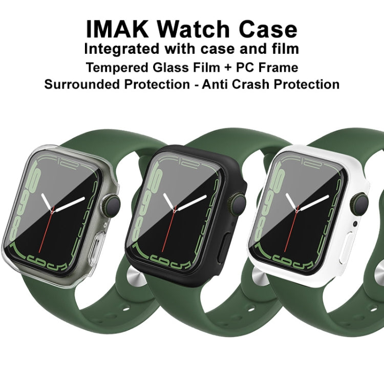 imak PC Case with Tempered Glass Film For Apple Watch Series 9 / 8 / 7 45mm(White) by imak