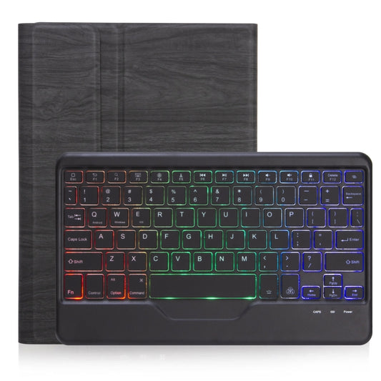 For Microsoft Surface Go 4 / 3 / 2 / 1 SFGOS Tri-color Backlit Tree Texture Bluetooth Keyboard Leather Case(Black + Black) by buy2fix