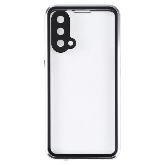 For OnePlus Nord CE 5G Full Cover Magnetic Metal Tempered Glass Phone Case(Silver) by buy2fix