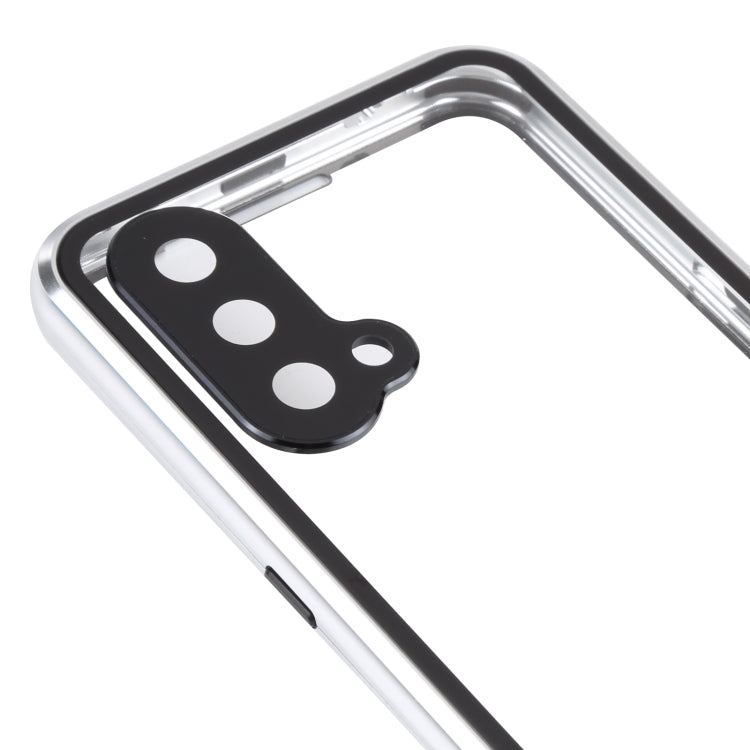 For OnePlus Nord CE 5G Full Cover Magnetic Metal Tempered Glass Phone Case(Silver) by buy2fix