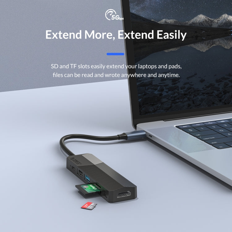 ORICO MDK-6P-GY-BP 6 In 1 Type-C / USB-C Multifunctional Docking Station(Grey) by ORICO