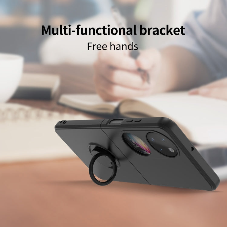 For Huawei P50 Pocket Ring Holder PC Phone Case(Black) by buy2fix