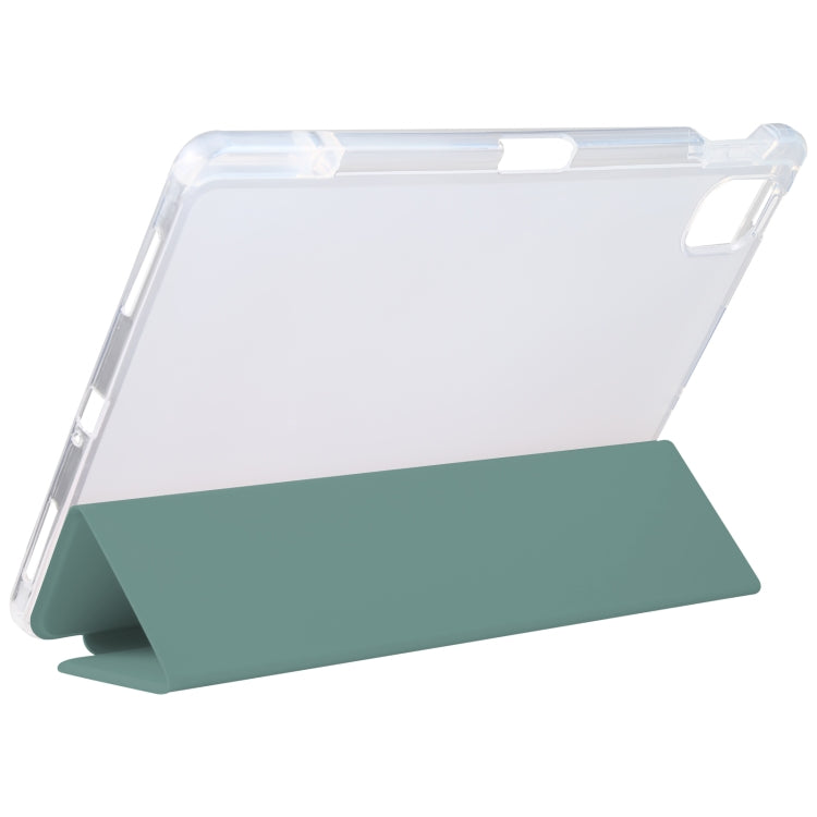 For Xiaomi Mi Pad 5 Pen Slot Transparent Back Cover Leather Tablet Case(Green) by buy2fix