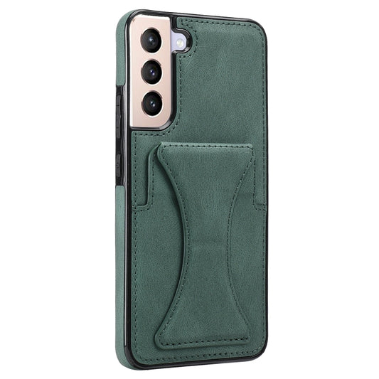 For Samsung Galaxy S22+ 5G Ultra-thin Shockproof Phone Case with Holder(Green) by buy2fix
