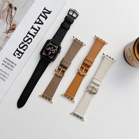 Leather Strap For Apple Watch Series 9&8&7 41mm / SE 3&SE 2&6&SE&5&4 40mm / 3&2&1 38mm(Brown) by buy2fix