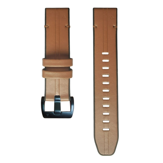 For Garmin Fenix 7 Silicone + Leather Quick Release Watch Band(Brown) by buy2fix