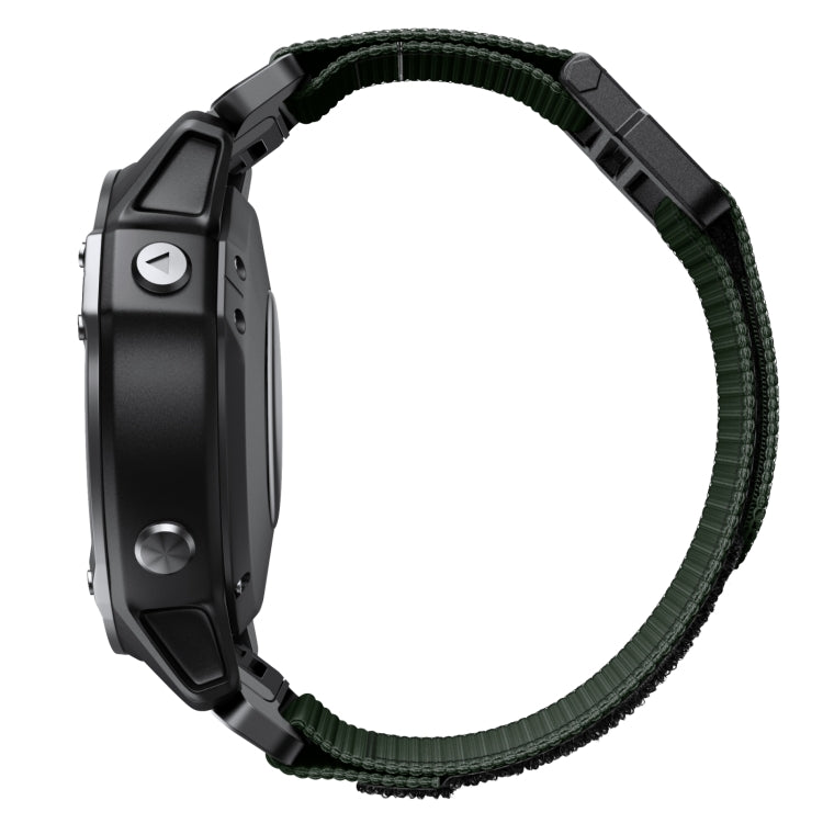 For Garmin Fenix 7X Hook And Loop Fastener Nylon Watch Band(Army Green) by buy2fix