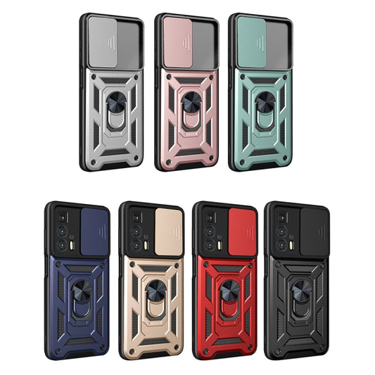 For Motorola Edge 20 Pro Sliding Camera Cover TPU+PC Phone Case(Black) by buy2fix