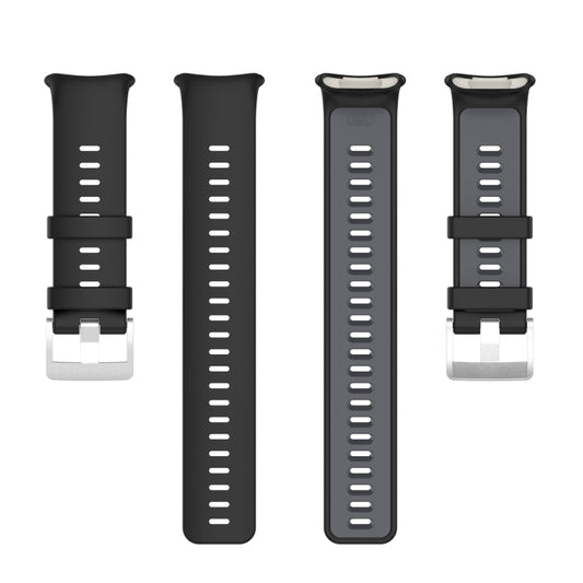 For Polar Vantage V2 Two-color Silicone Watch Band(Black Grey) by buy2fix