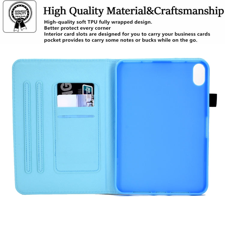 For iPad mini 2024 / mini 6 Sewing Pen Slot Leather Tablet Case(Butterflies) by buy2fix