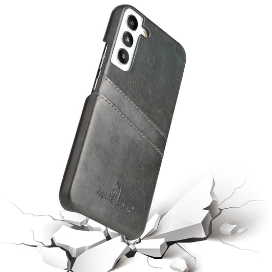 For Samsung Galaxy S22 5G Fierre Shann Retro Oil Wax Texture PU Leather Phone Case with Card Slots(Black) by FIERRE SHANN