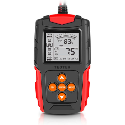 FOXSUR FBT200 12V / 24V Car Battery Tester (Red) by FOXSUR