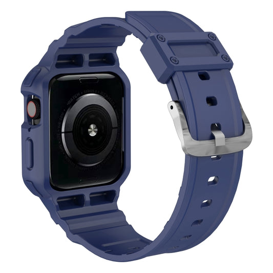 Three-proof Solid Color Integrated Watch Band For Apple Watch Series 9&8&7 41mm / SE 3&SE 2&6&SE&5&4 40mm / 3&2&1 38mm(Blue) by buy2fix