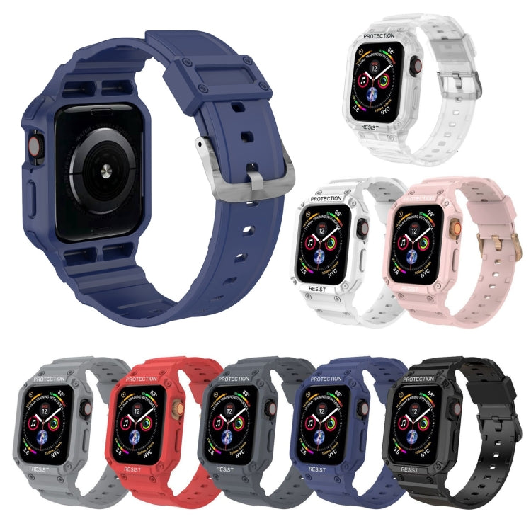 Three-proof Solid Color Integrated Watch Band For Apple Watch Series 9&8&7 41mm / SE 3&SE 2&6&SE&5&4 40mm / 3&2&1 38mm(Red) by buy2fix