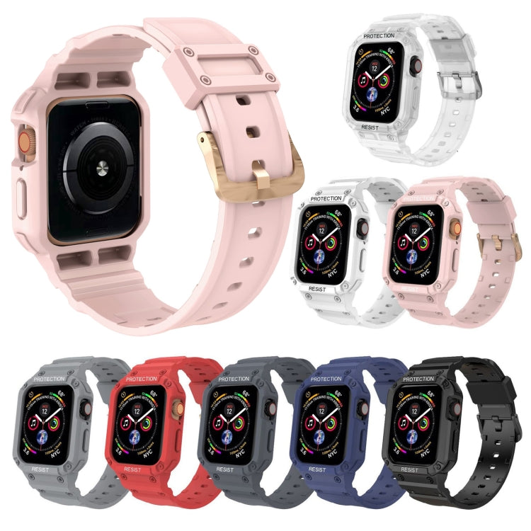 Three-proof Solid Color Integrated Watch Band For Apple Watch Series 8&7 45mm / SE 2&6&SE&5&4 44mm / 3&2&1 42mm(White) by buy2fix