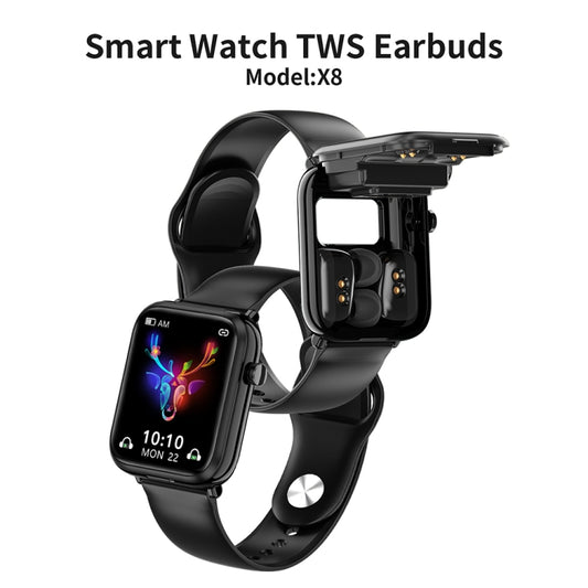 X8 1.69 inch IPS Screen Smart Watch TWS Earbuds, Support Bluetooth Call(Black) by buy2fix