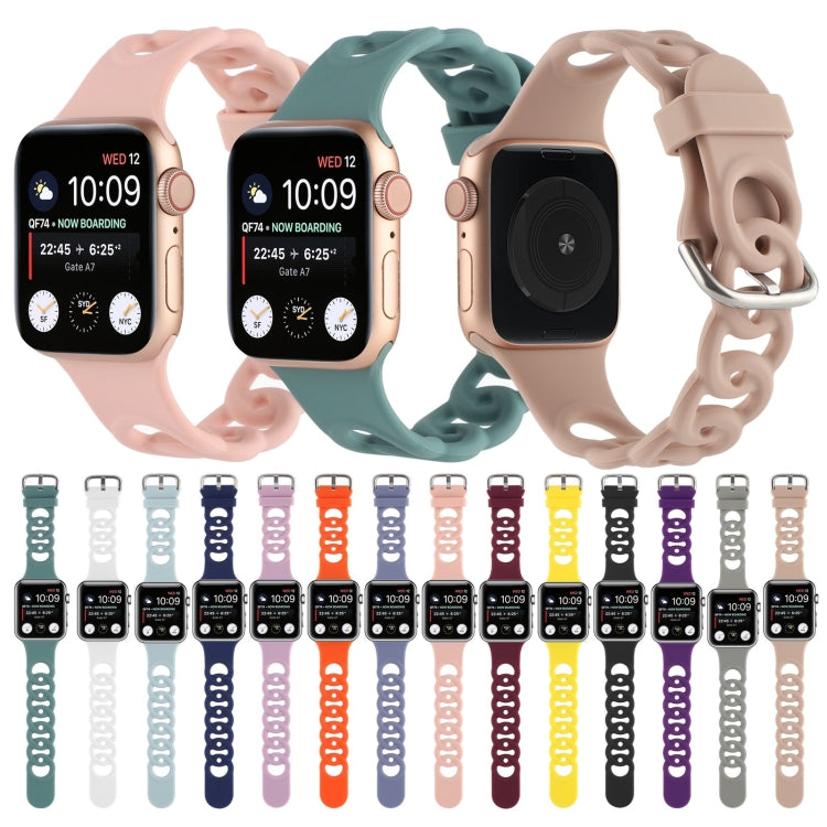 Hollow Out Silicone Watch Band For Apple Watch Series 9&8&7 41mm / SE 3&SE 2&6&SE&5&4 40mm / 3&2&1 38mm(12) by buy2fix