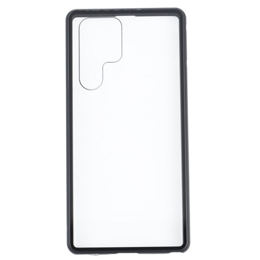 For Samsung Galaxy S22 Ultra 5G HD Magnetic Metal Tempered Glass Phone Case(Black) by buy2fix