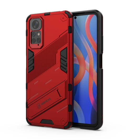 For Xiaomi Redmi Note 11 / Note 11S Global Punk Armor 2 in 1 PC + TPU Shockproof Phone Case with Invisible Holder(Red) by buy2fix