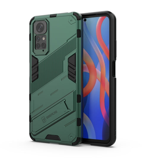 For Xiaomi Redmi Note 11 / Note 11S Global Punk Armor 2 in 1 PC + TPU Shockproof Phone Case with Invisible Holder(Green) by buy2fix