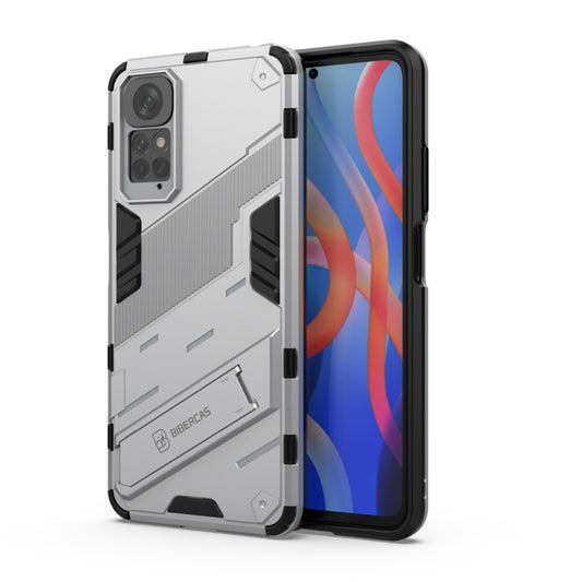 For Xiaomi Redmi Note 11 / Note 11S Global Punk Armor 2 in 1 PC + TPU Shockproof Phone Case with Invisible Holder(White) by buy2fix